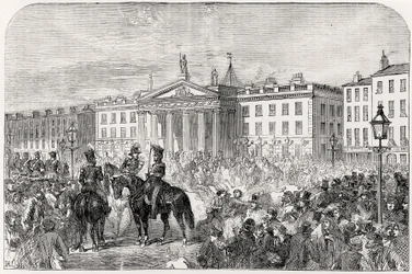 Sackville Street in Dublin während der Rebellion 1847